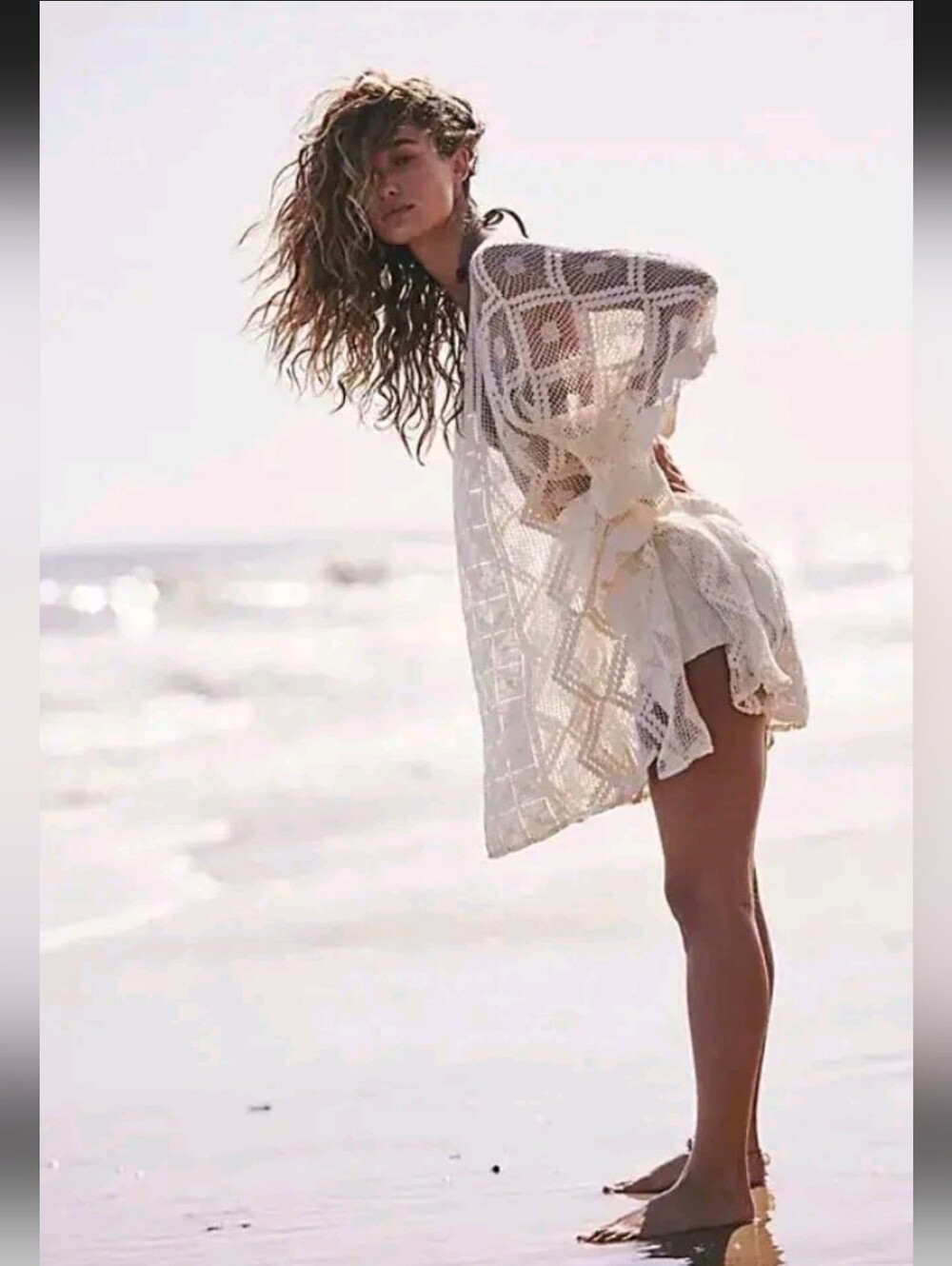 Free People NWOTs Sunshine Crochet Kaftan